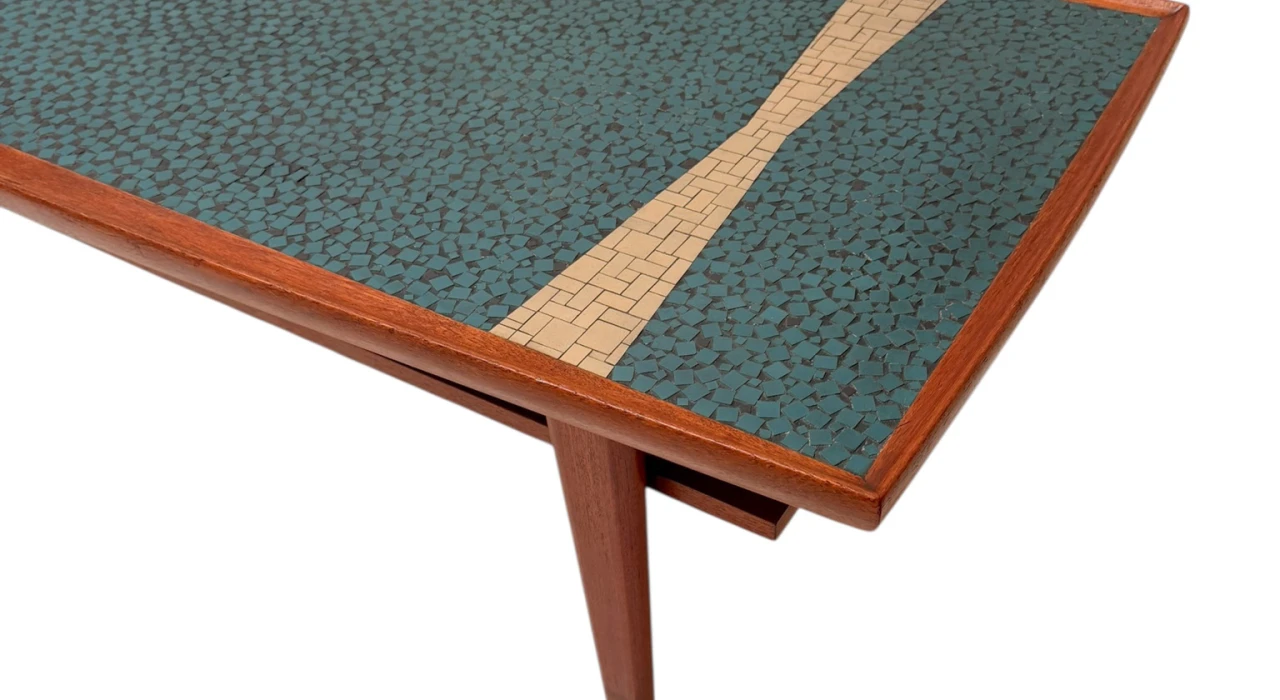 Mid-Century Modern Coffee Table with Mosaic Top by Berthold Muller, 1950s